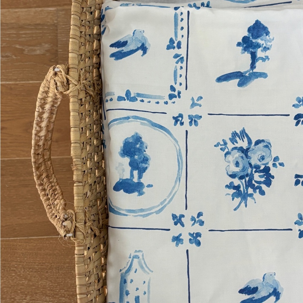 Handmade Blue & White Delft Tile Baby blanket